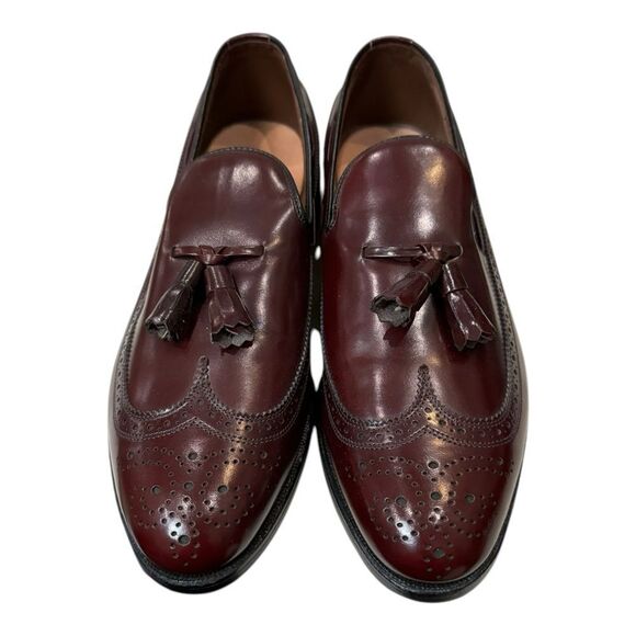 New Allen Edmonds Berwick Burgundy LeatherTassel Loafers Dress Shoes 7.5 main image 6
